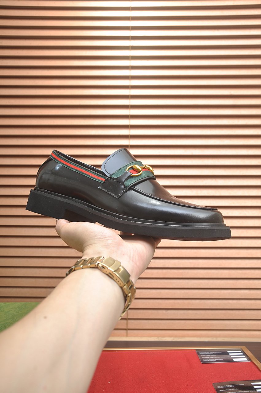 Gucci Dark Brown Horsebit Loafers