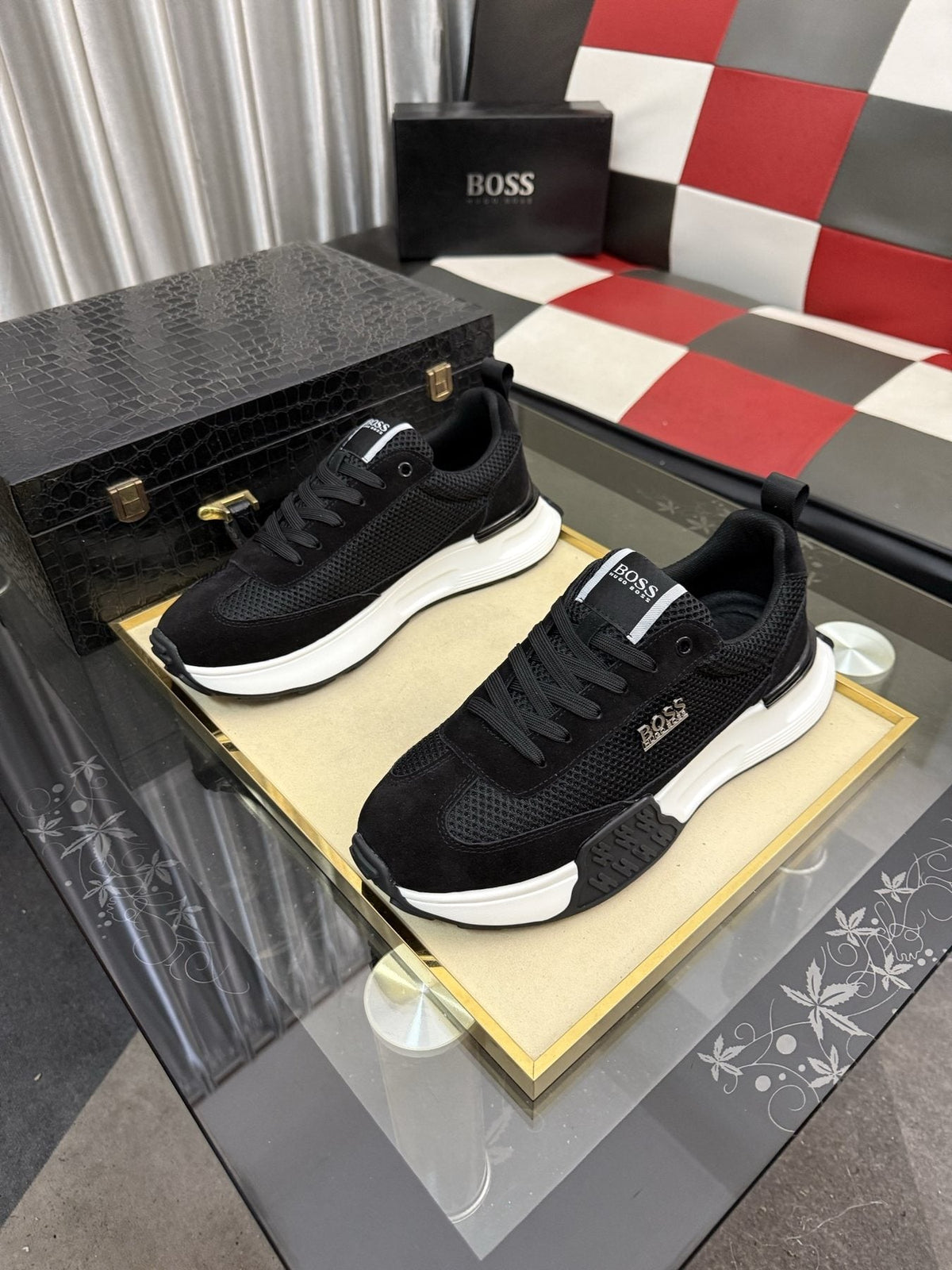 BOSS Men's Mesh Low-Top Sneakers