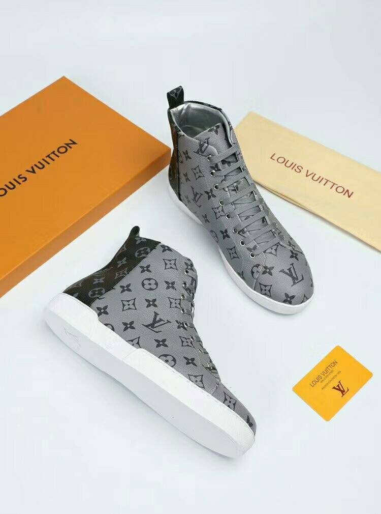Louis Vuitton Monogram-Pattern High-Top Sneakers
