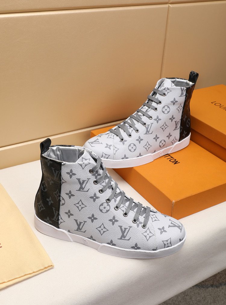 Louis Vuitton Monogram-Pattern High-Top Sneakers