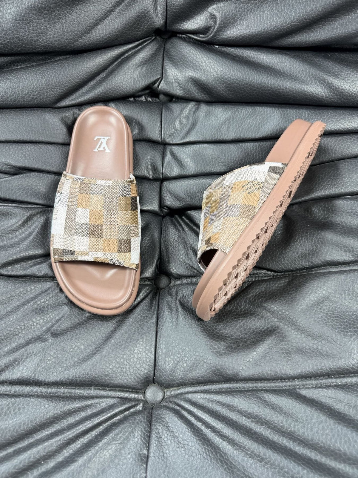 Louis Vuitton Checkered Slide Sandals