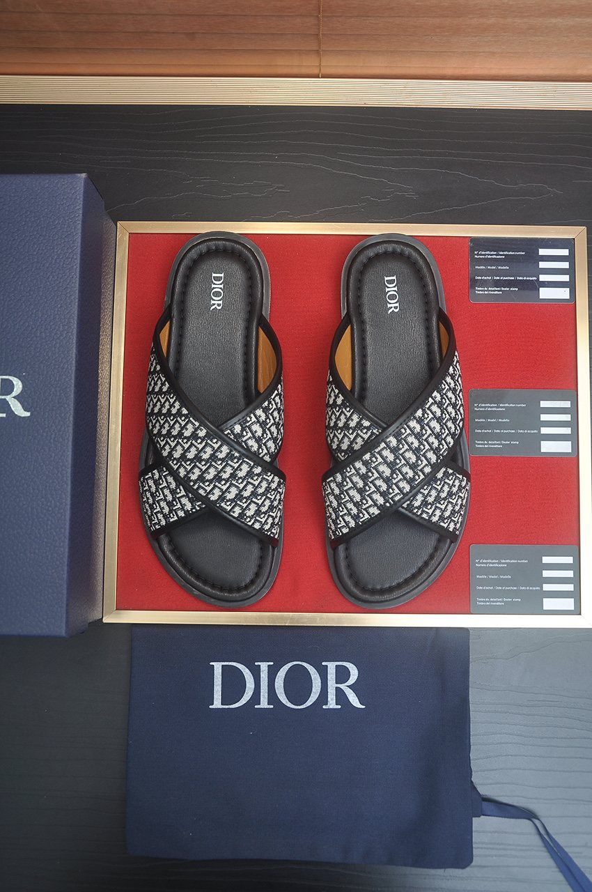 Dior Monogram Crossover Slide Sandals
