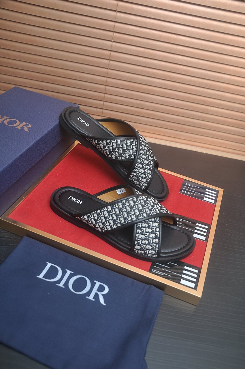 Dior Monogram Crossover Slide Sandals