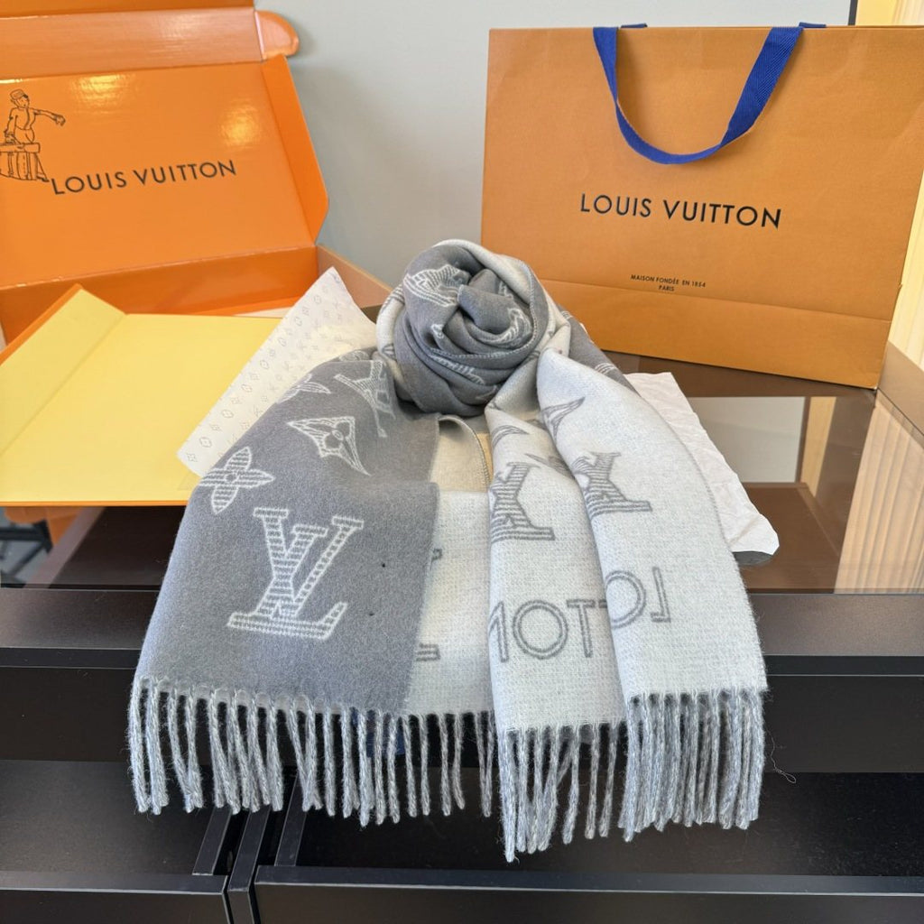 Louis Vuitton Reversible Fringed Scarf