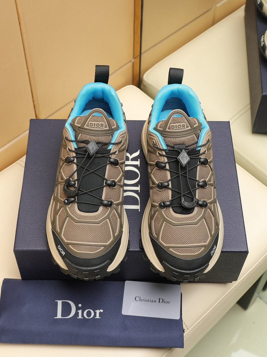 Dior B31 Runner White and Light Gray Sneakers