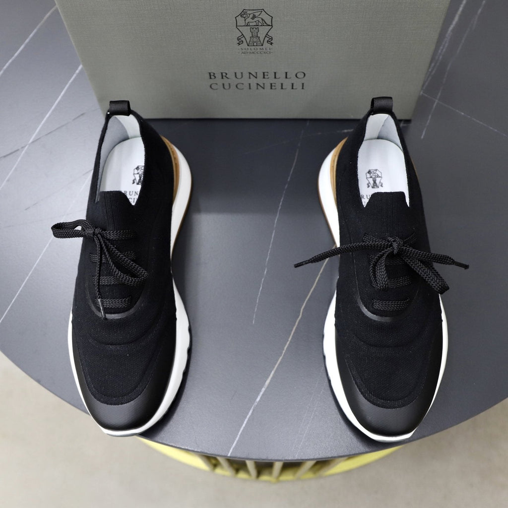 Brunello Cucinelli Low-Top Lace-Up Sneakers - Layered Upper With Contrast Detailing