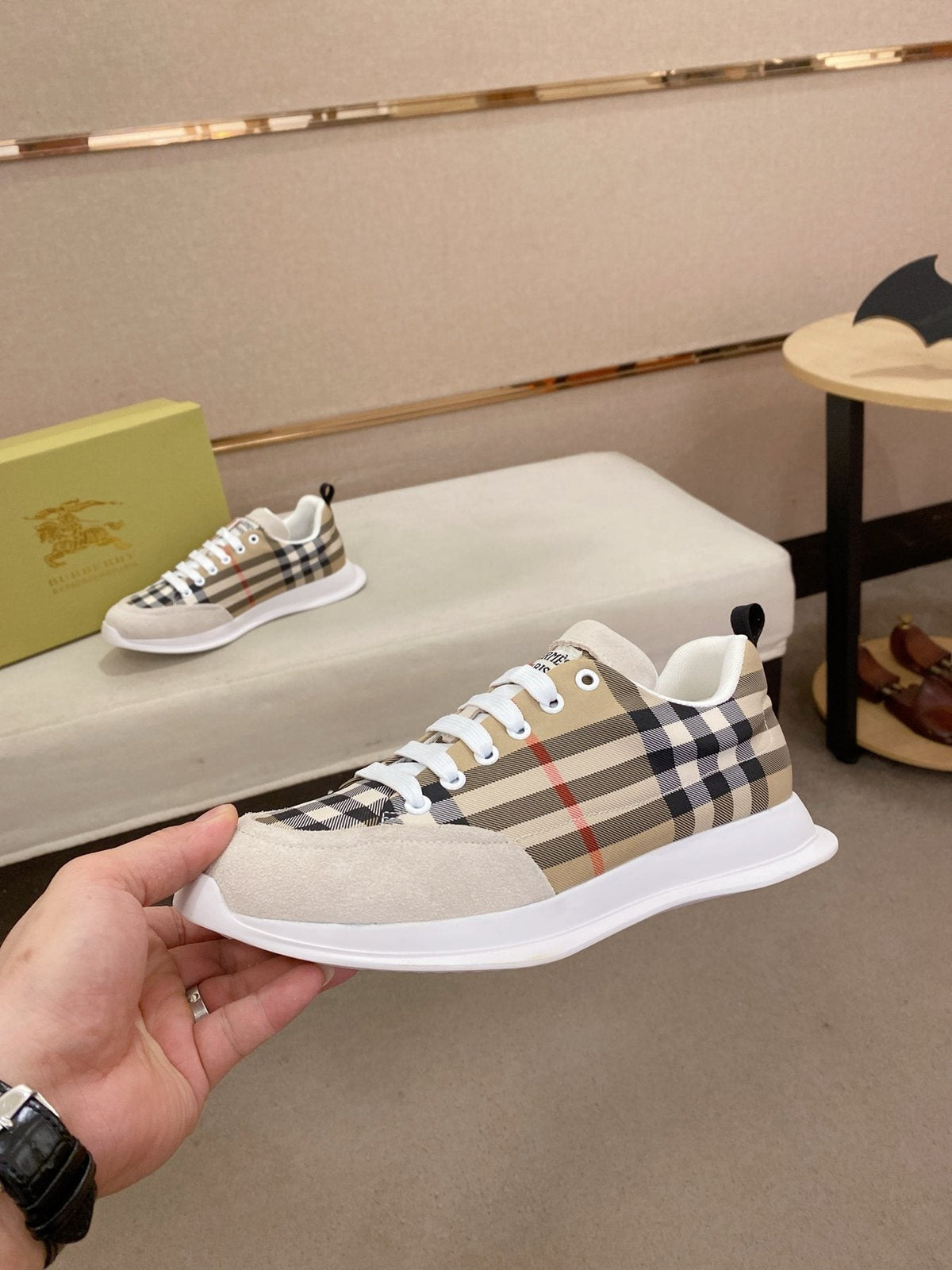 Hermès Plaid Low-Top Sneakers