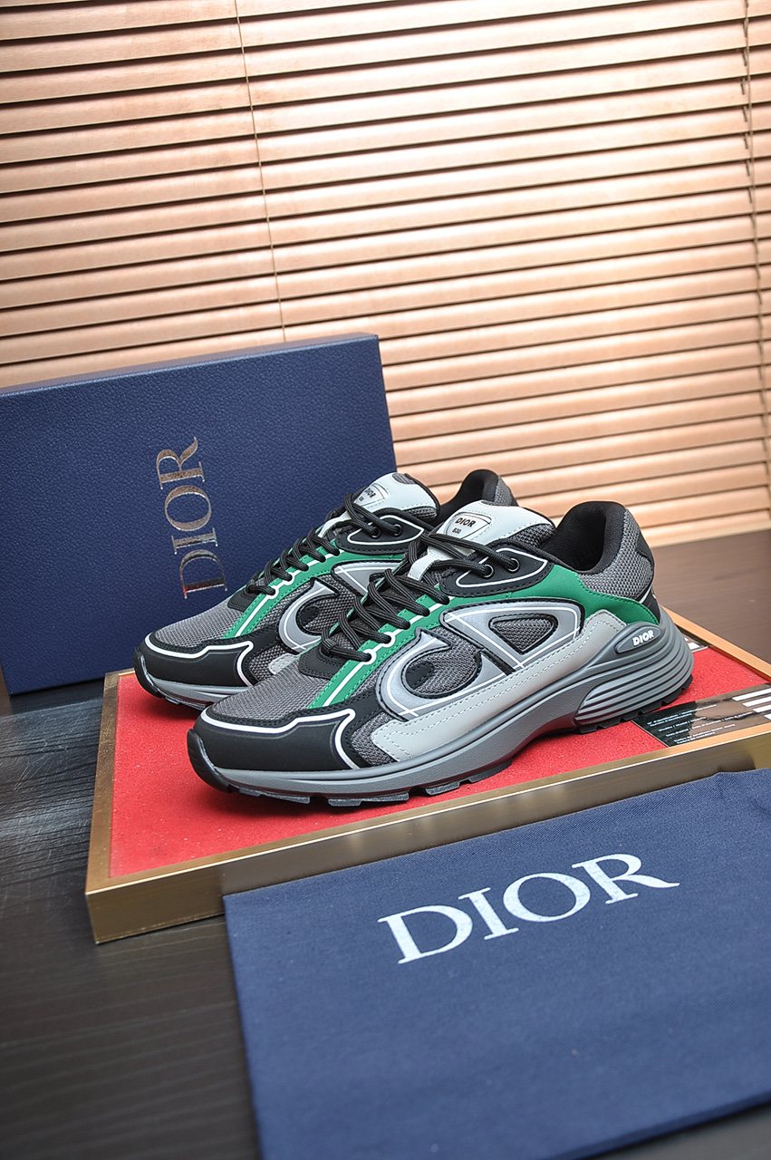 Dior Paneled Lace-Up Sneakers