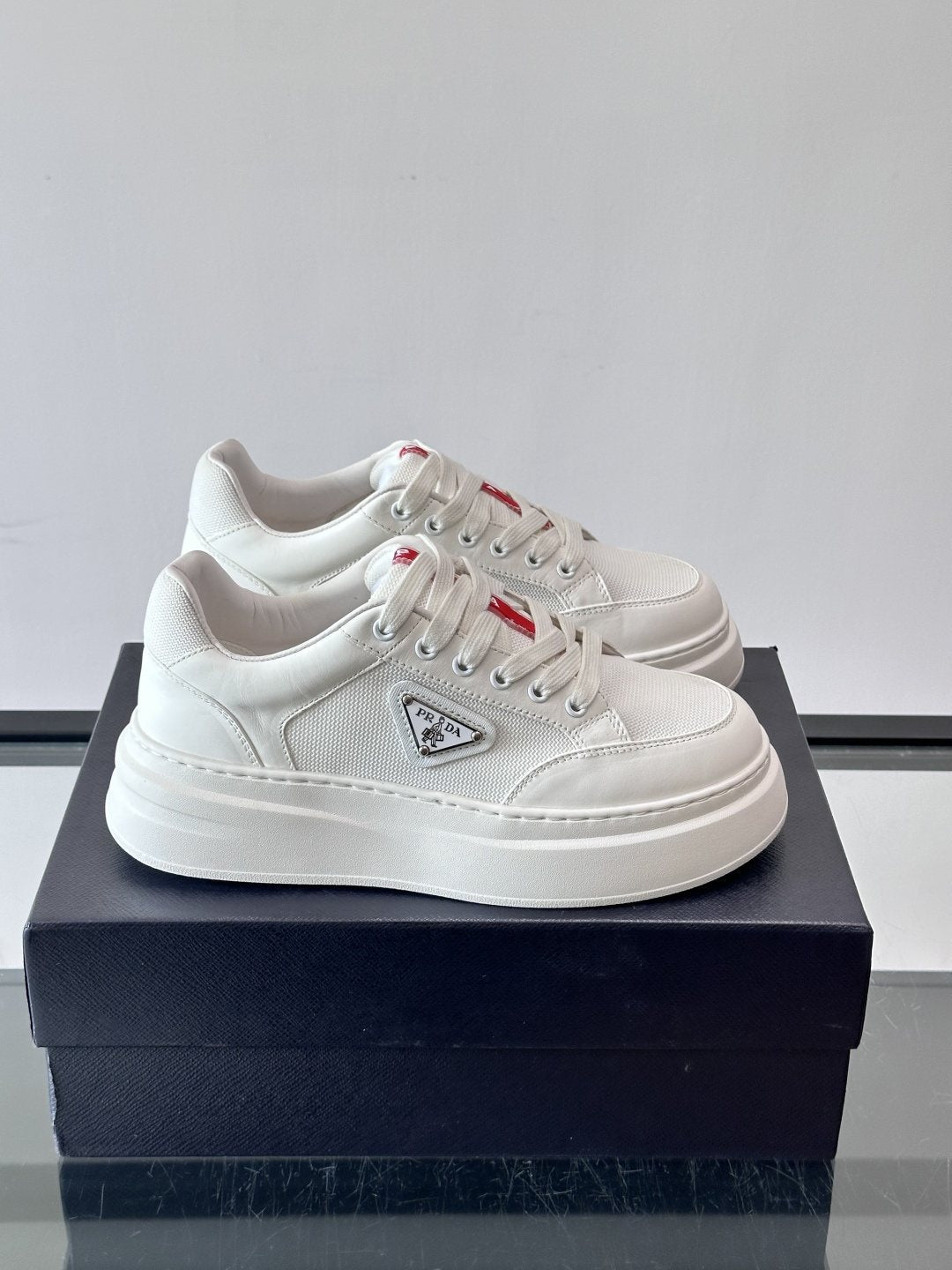 Prada Triangle Detail Low-Top Sneakers
