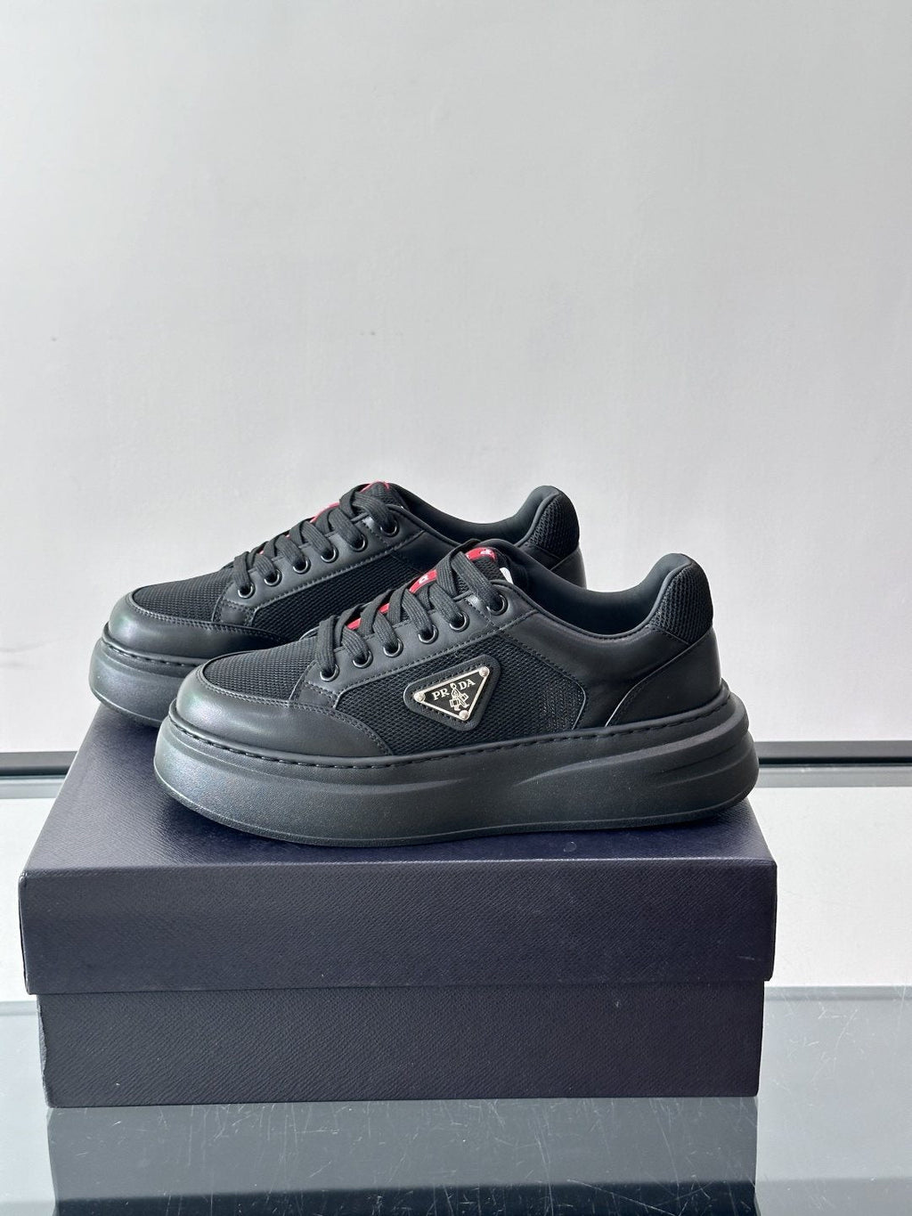 Prada Triangle Detail Low-Top Sneakers