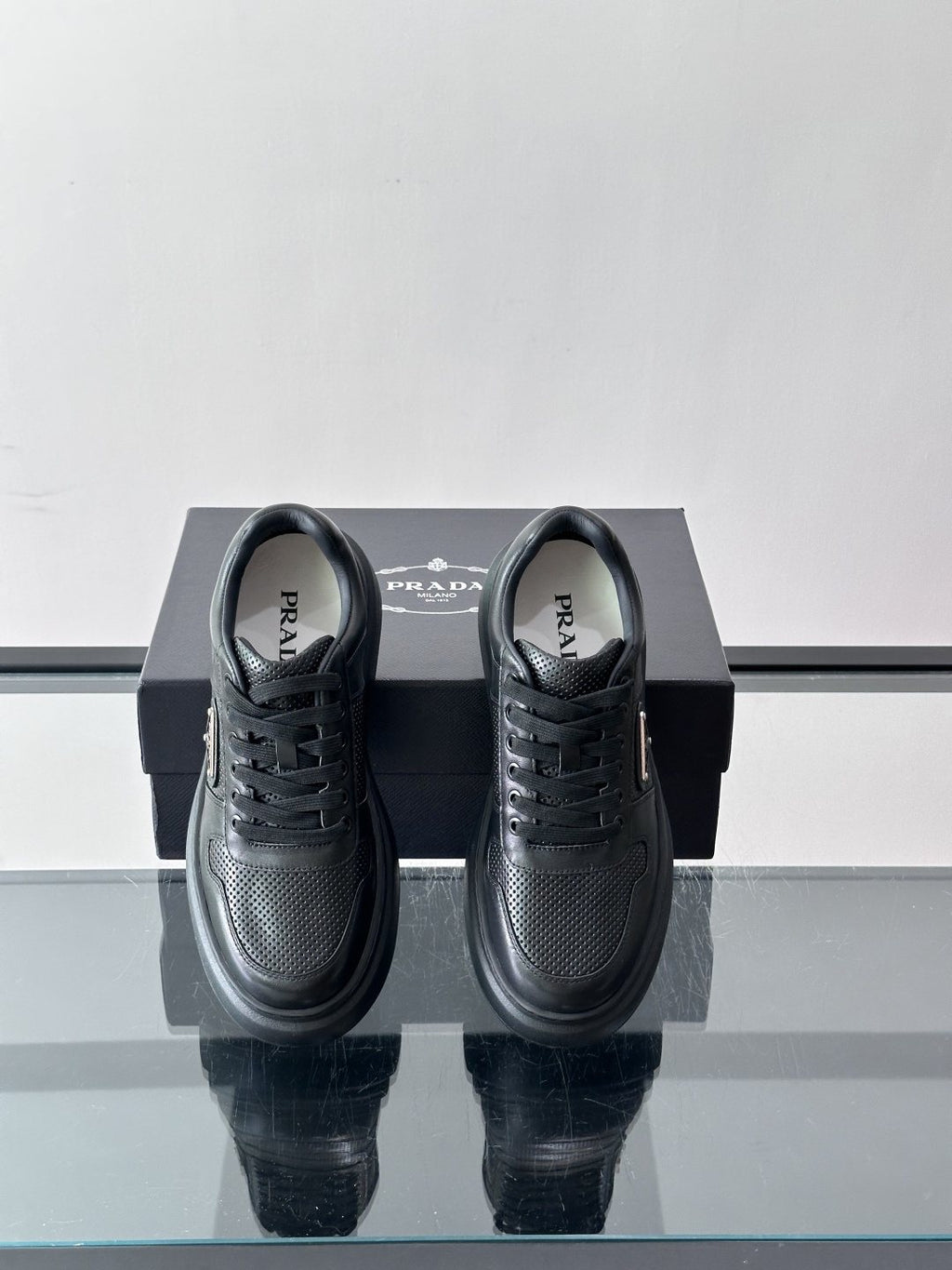 Prada Triangle Detail Low-Top Sneakers