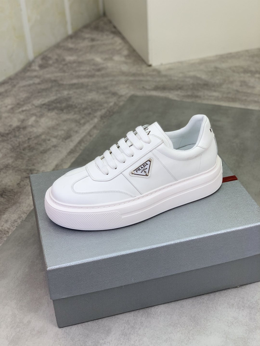 Prada Triangle Panel Low-Top Sneakers