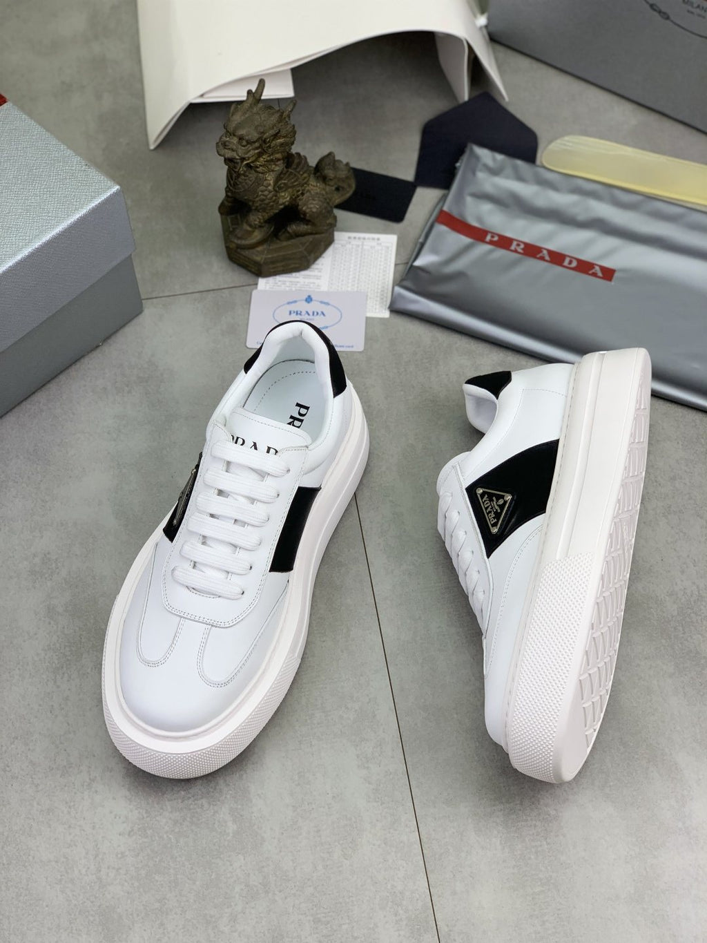 Prada Triangle Panel Low-Top Sneakers