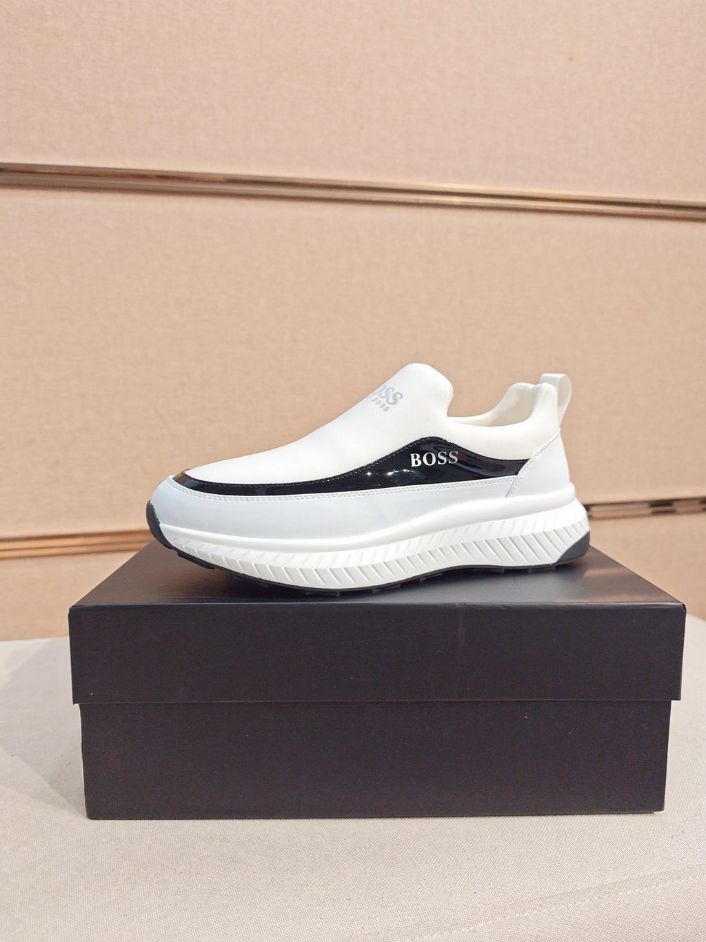 BOSS Contrast-Panel Slip-On Sneakers