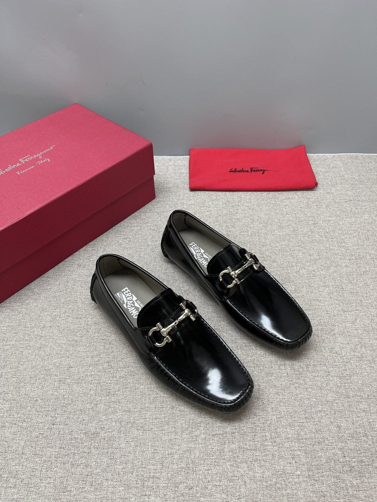 Ferragamo Men's Metal-Hardware Driving Loafers