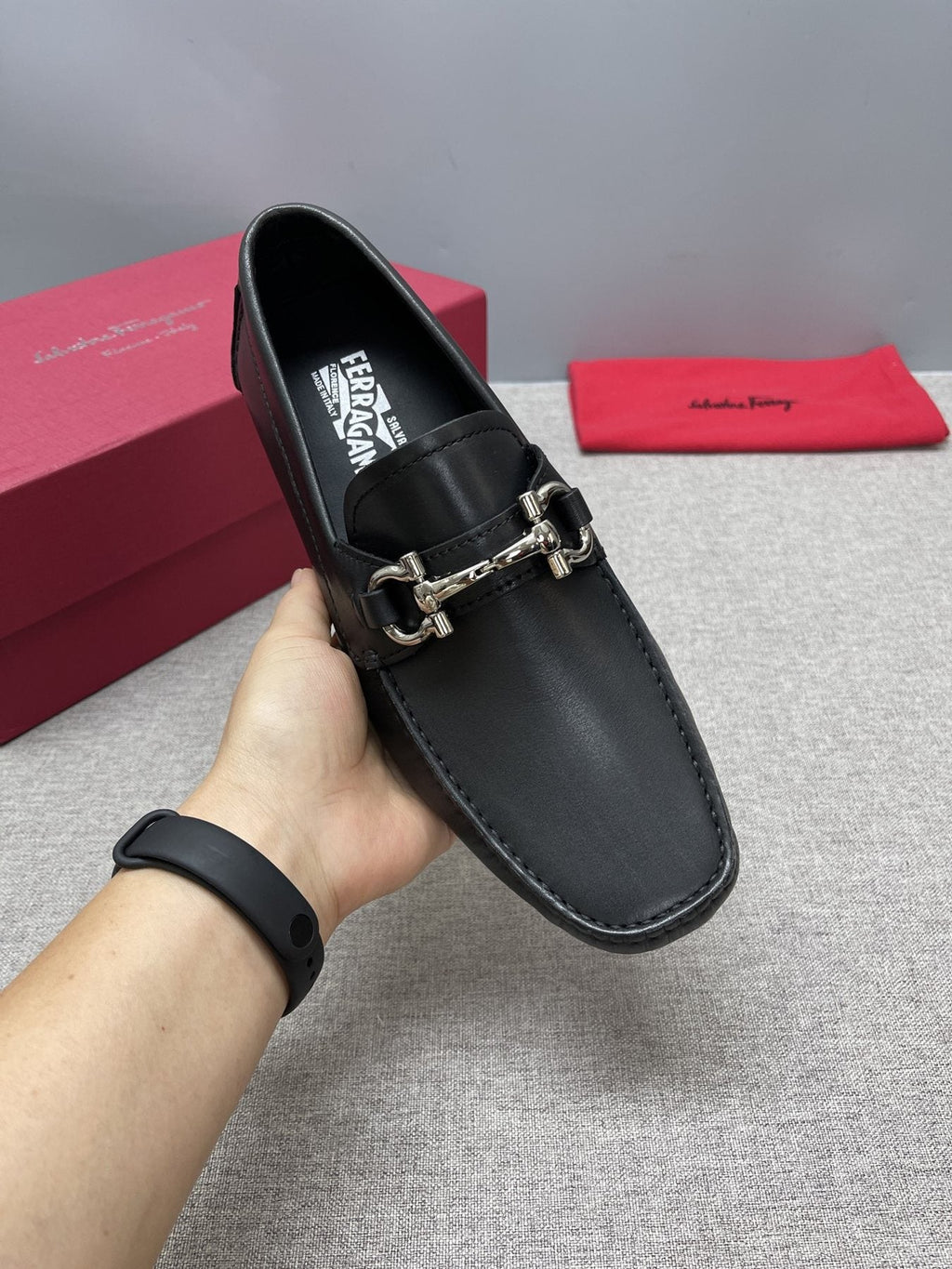 Ferragamo Men's Metal-Hardware Driving Loafers
