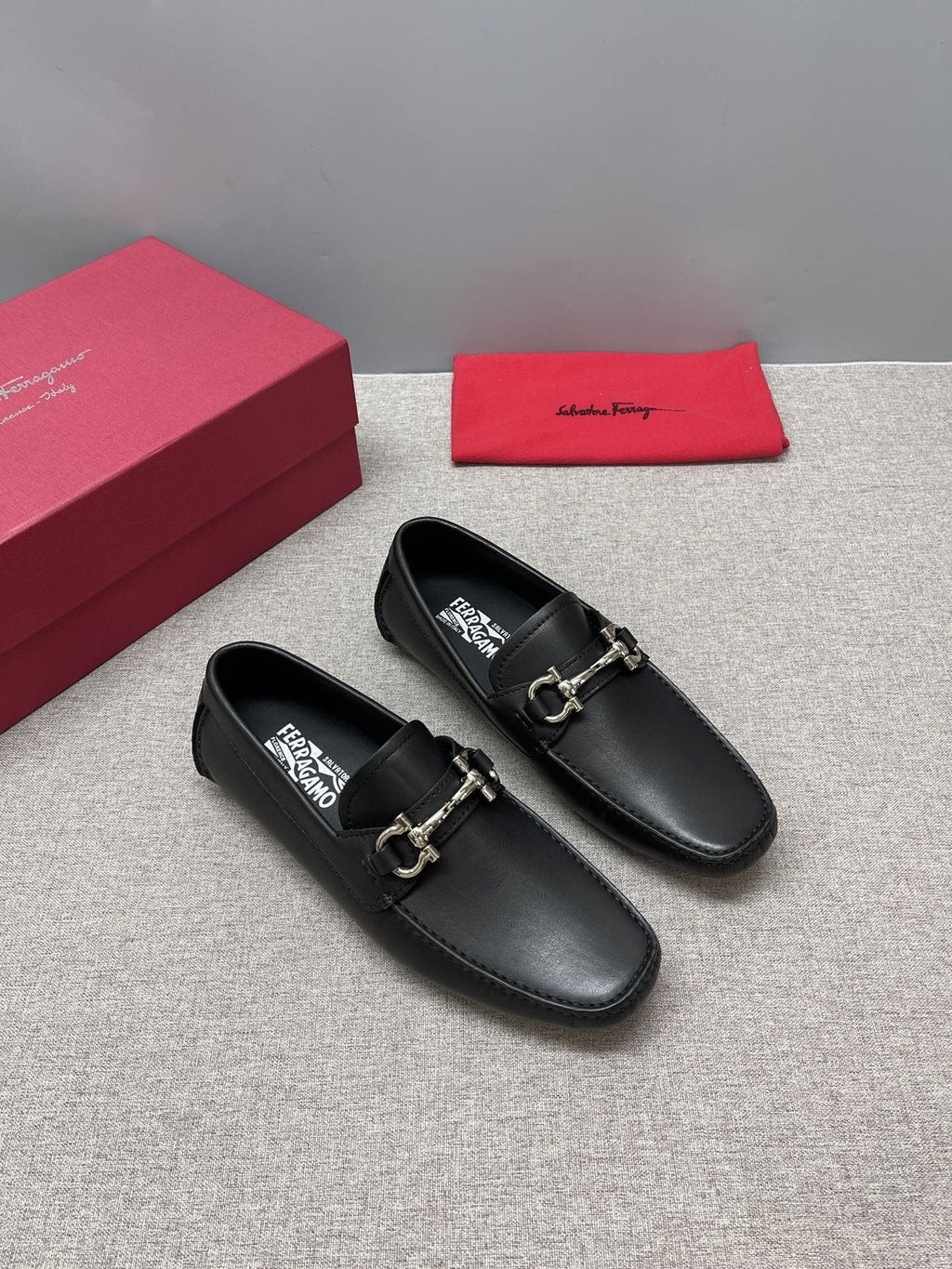 Ferragamo Men's Metal-Hardware Driving Loafers