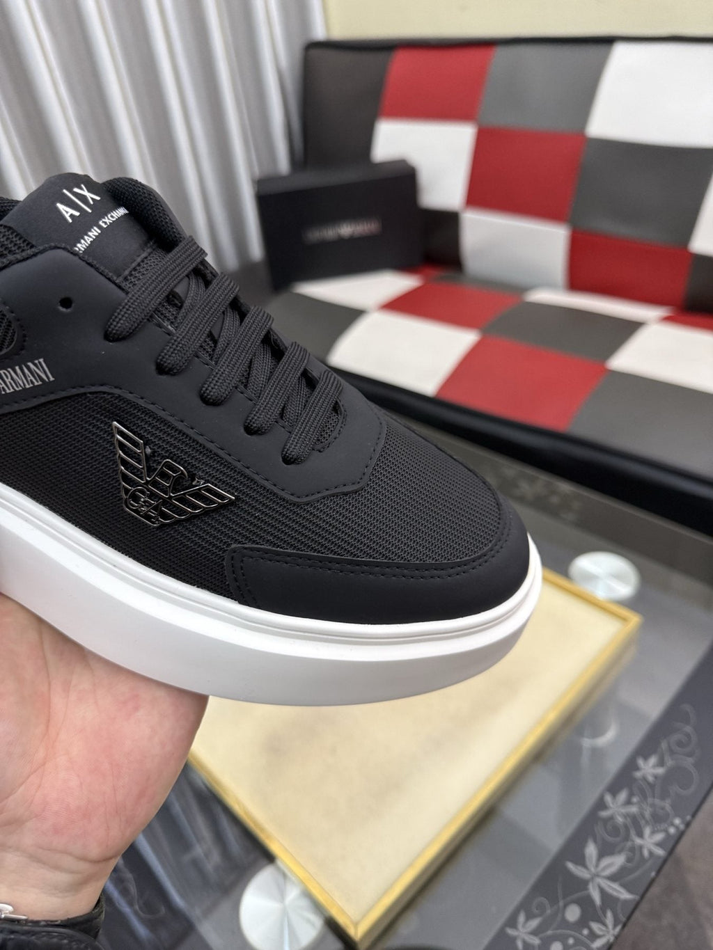 Armani Exchange Mesh Panel Sneakers