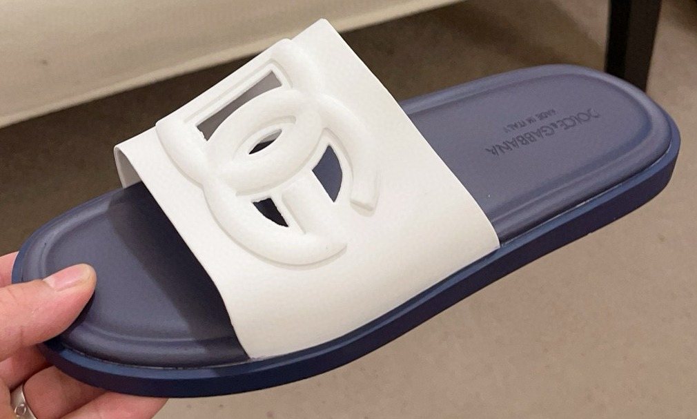 Dolce & Gabbana Men's Raised Logo Slide Sandals
