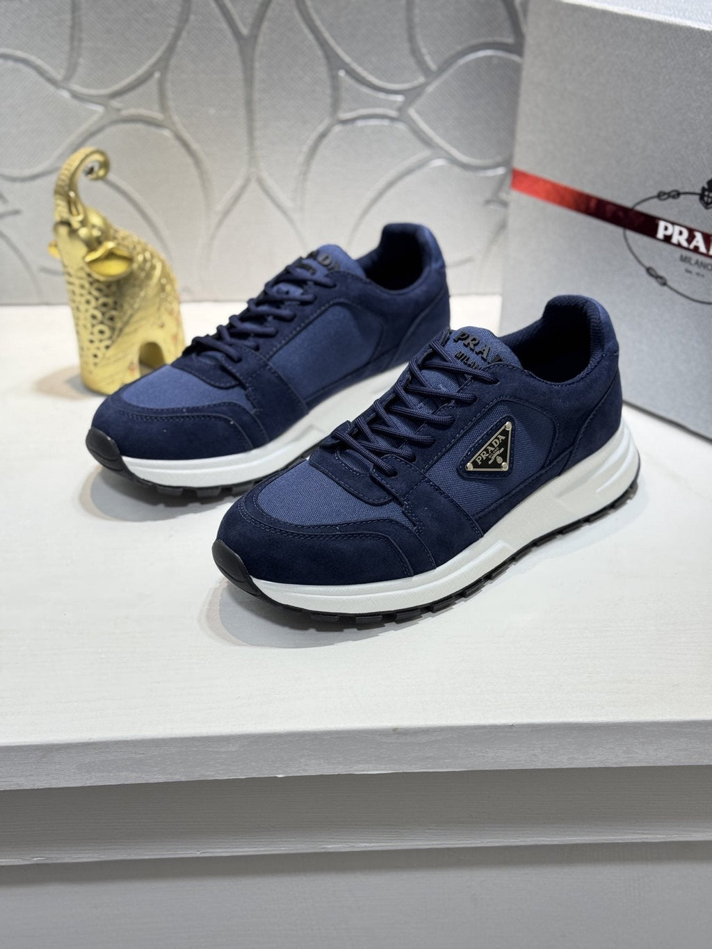 Prada Paneled Chunky-Sole Sneakers