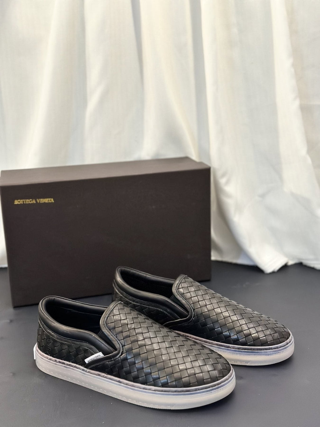 Bottega Veneta Woven Slip-On Sneakers