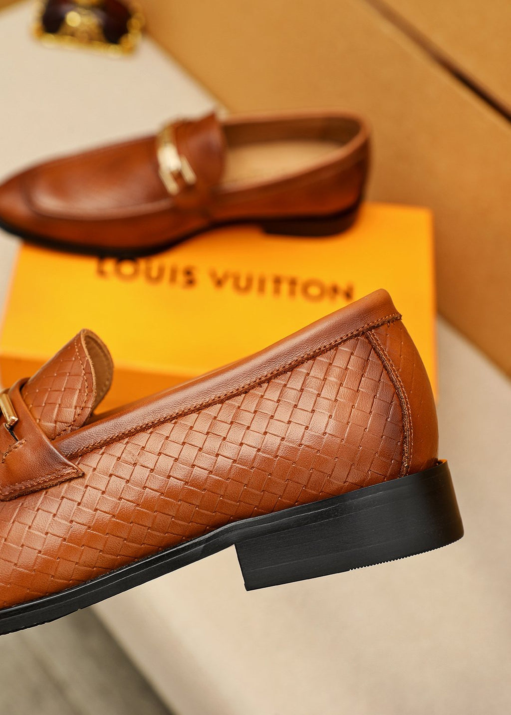 Louis Vuitton Embossed Buckle Loafers - Moc-Toe Stitching