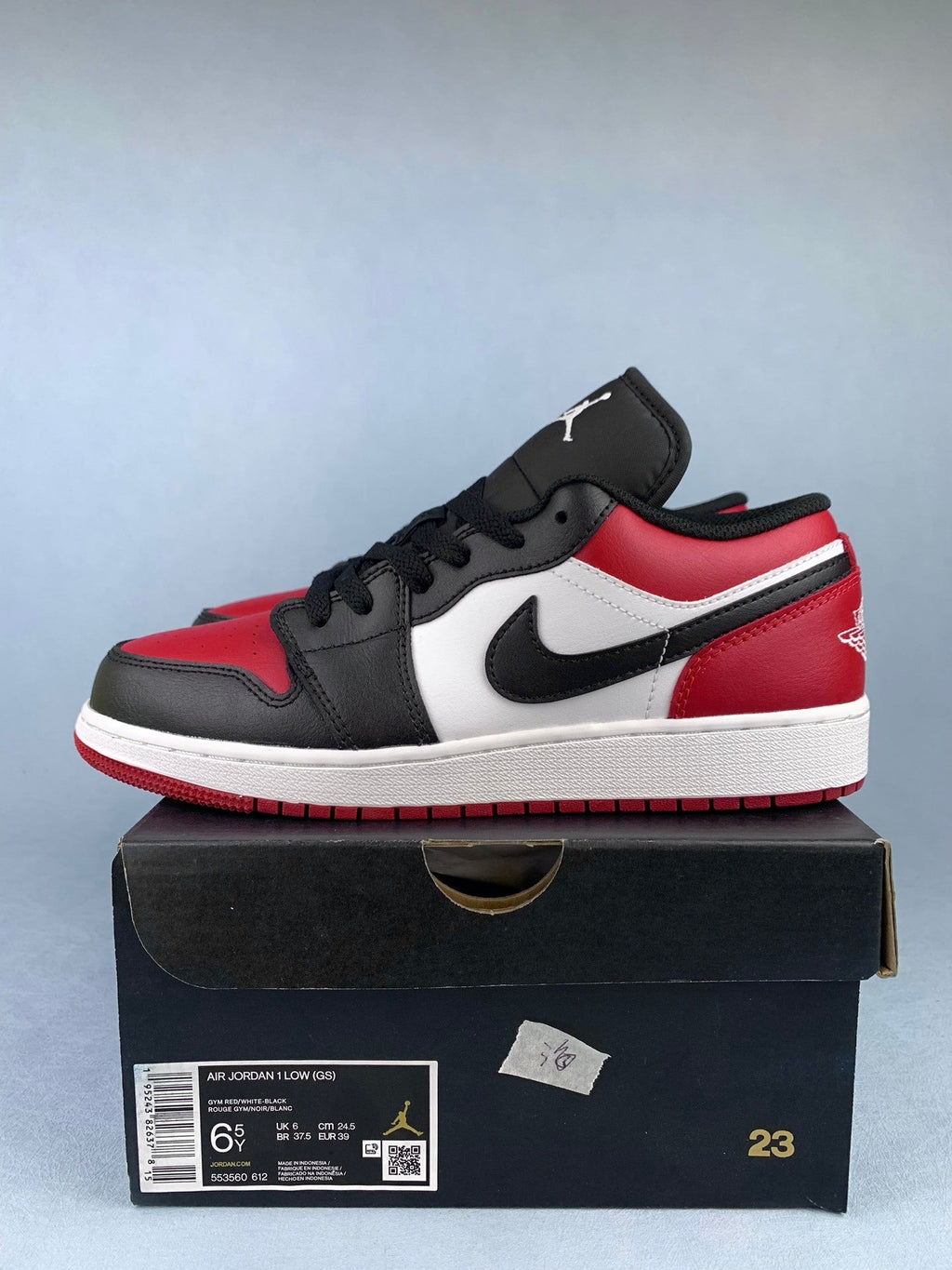 Air Jordan 1 Low Black/Red Toe 553558-161, 553560-612 Unisex Sneakers