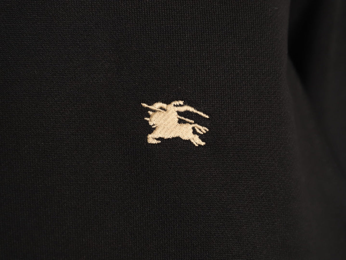 Burberry Oval Equestrian Back-Graphic Crewneck Sweatshirt - Black